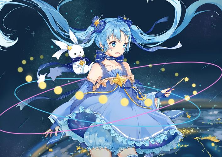 像初音未來的虛擬人物藍色頭發(fā),初音未來綠色頭發(fā)  第3張